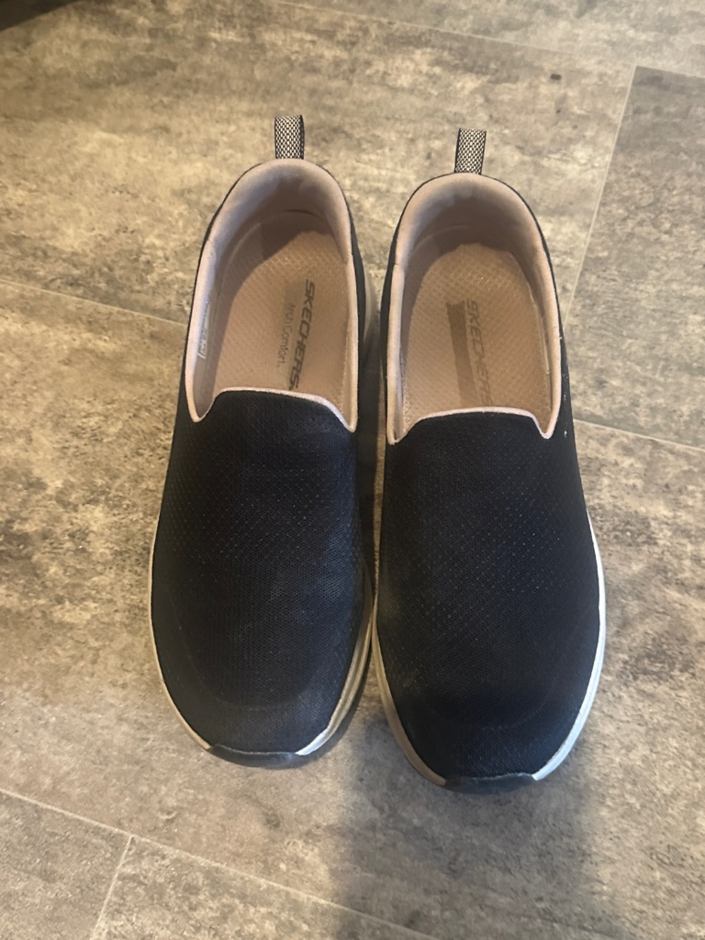 Skechers Black Slip-On Knit Comfort Shoes
